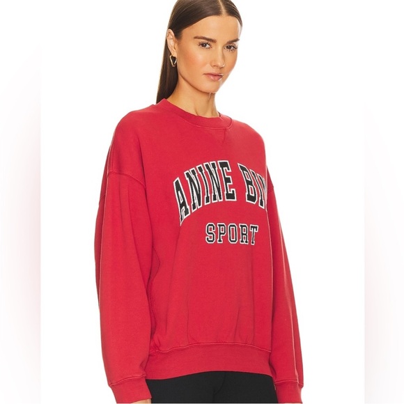 Anine Bing Sport Jaci Sweatshirt in Red Size Medium NWT - Picture 2 of 10